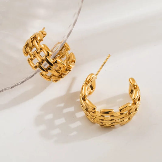 Arete Dorado Con Diseño
