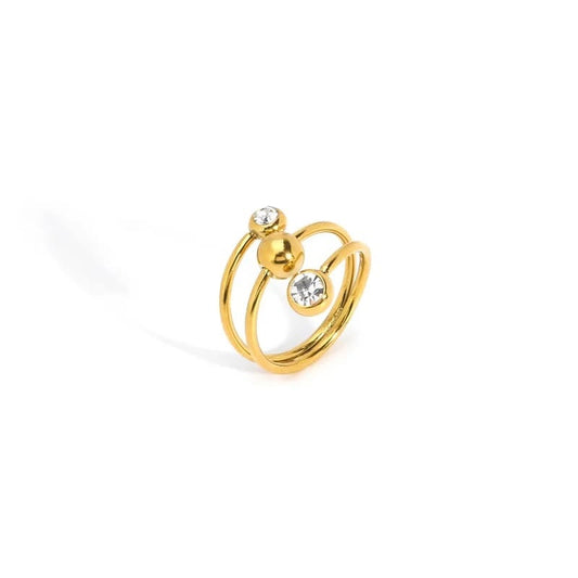 Anillo Dorado Con Piedras