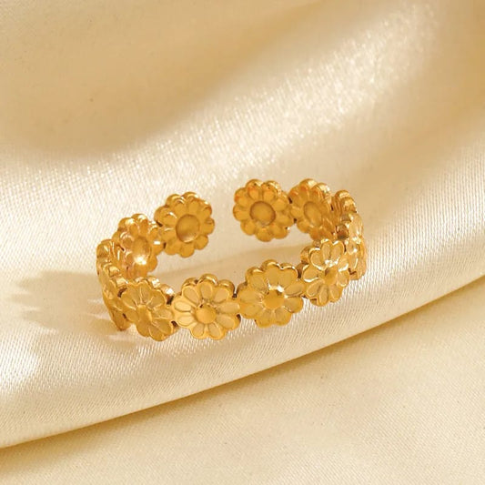 Anillo Dorado Flores
