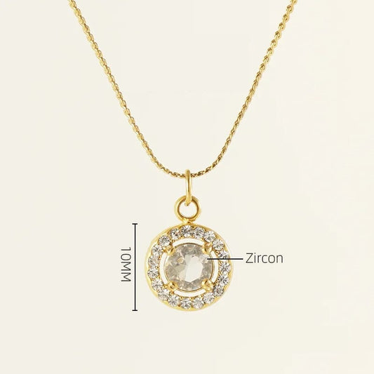 Collar Dorado Con Piedra