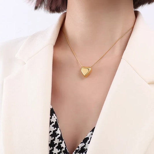 Collar Dorado De Corazón