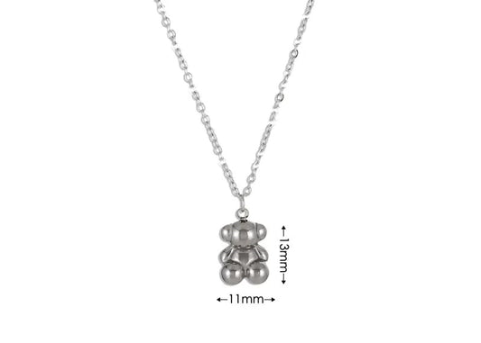 Collar Plateada Osito