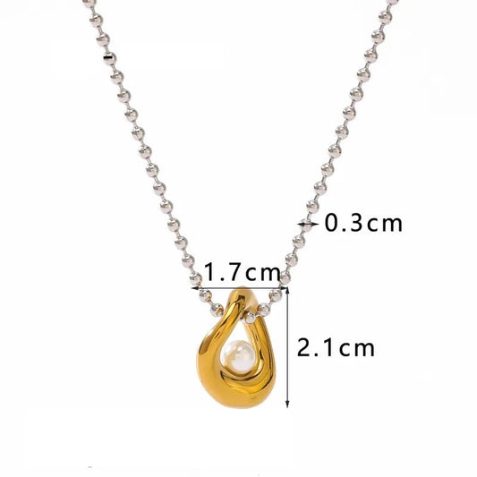 Collar Dorado Dije Con Piedra