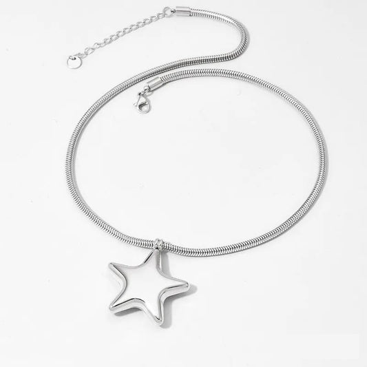 Collar Plateado Dijes Grande
